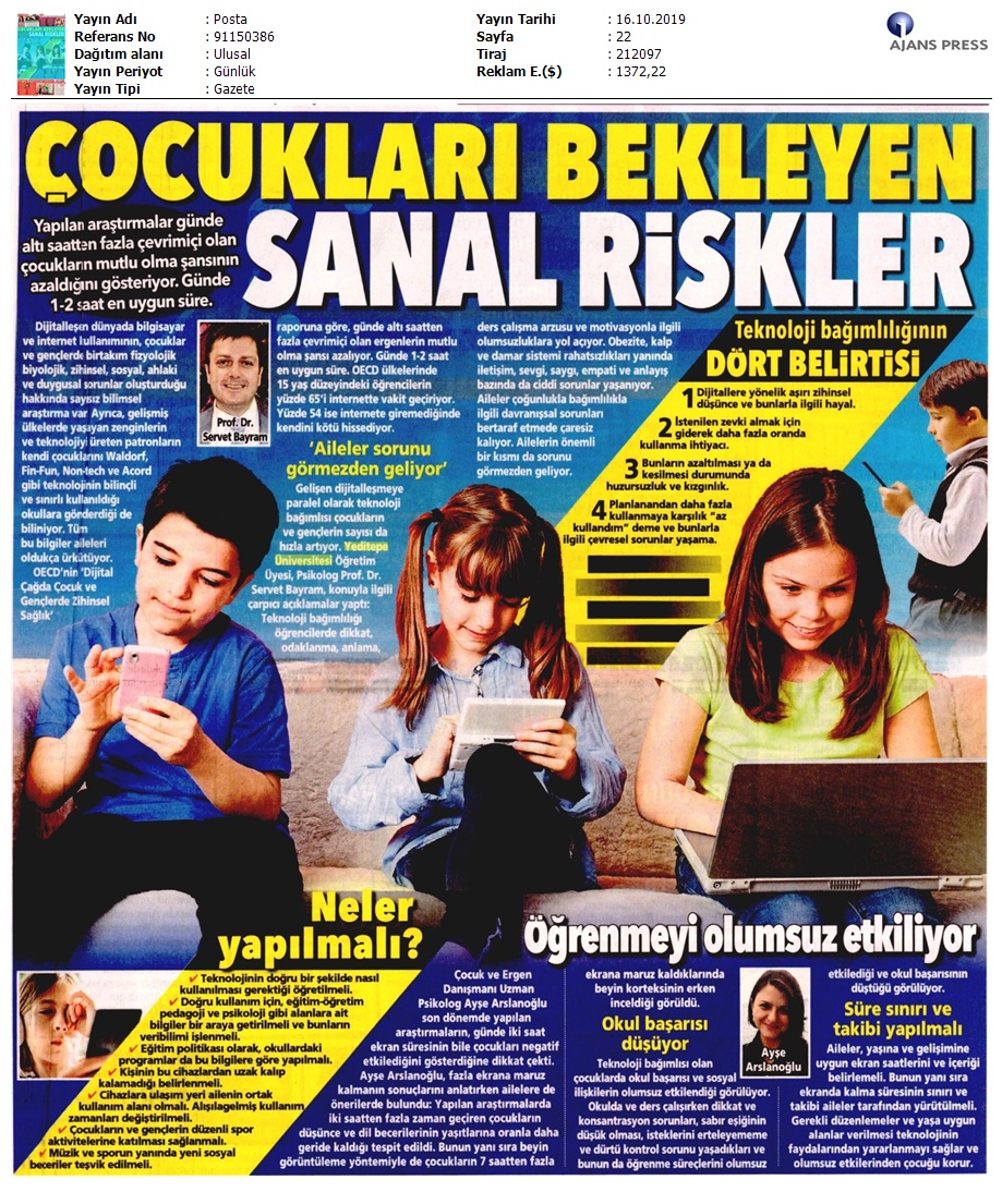 Prof. Dr. Servet Bayram’dan “Sanal Riskler” Uyarısı