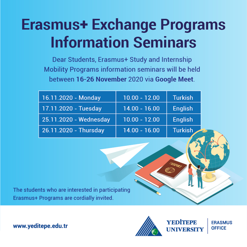 You are invited to Erasmus+ Exchange Programs Information Seminars!