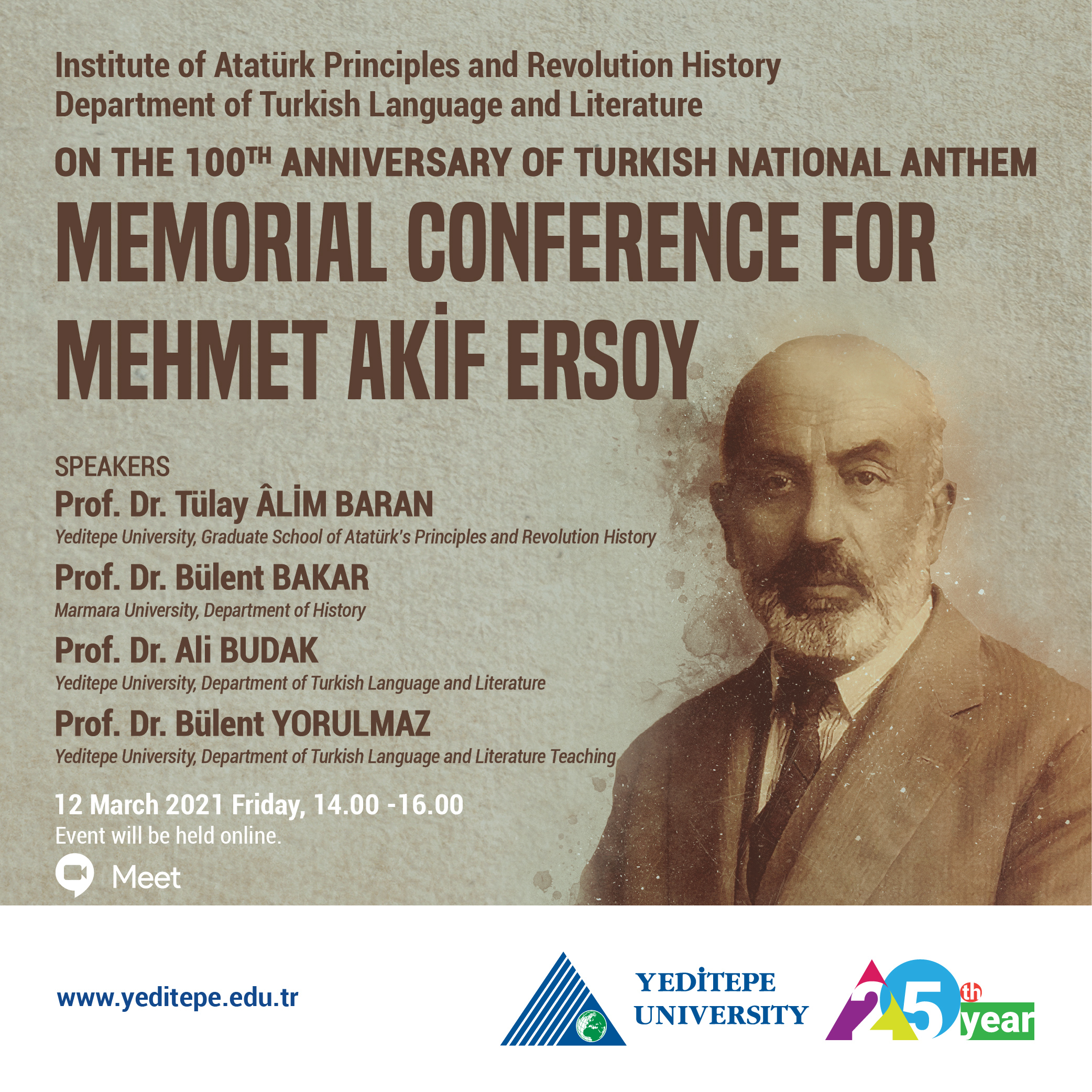 On The 100th Anniversary of Turkish National Anthem Memorial Conference For Mehmet Akif Ersoy
