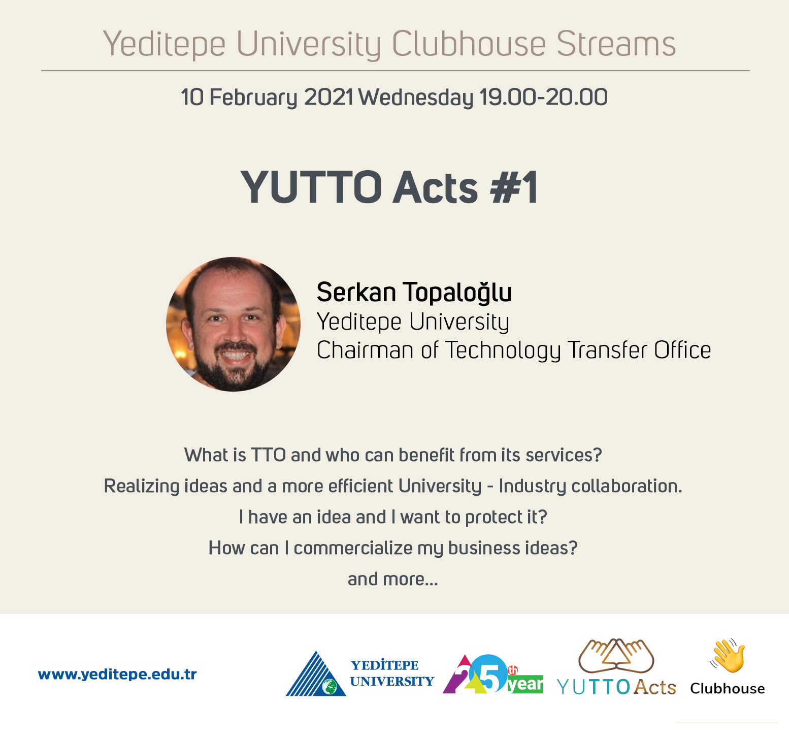 Yeditepe Üniversitesi Clubhouse Yayınları | YUTTO Acts #1