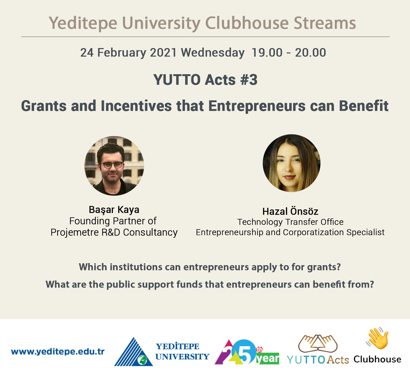 Yeditepe Üniversitesi Clubhouse Yayınları | YUTTO Acts #3