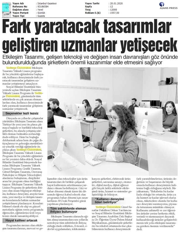 Yeditepe Universitesi Etkilesim Tasarimi Yuksek Lisans Programi Acildi Yeditepe Universitesi