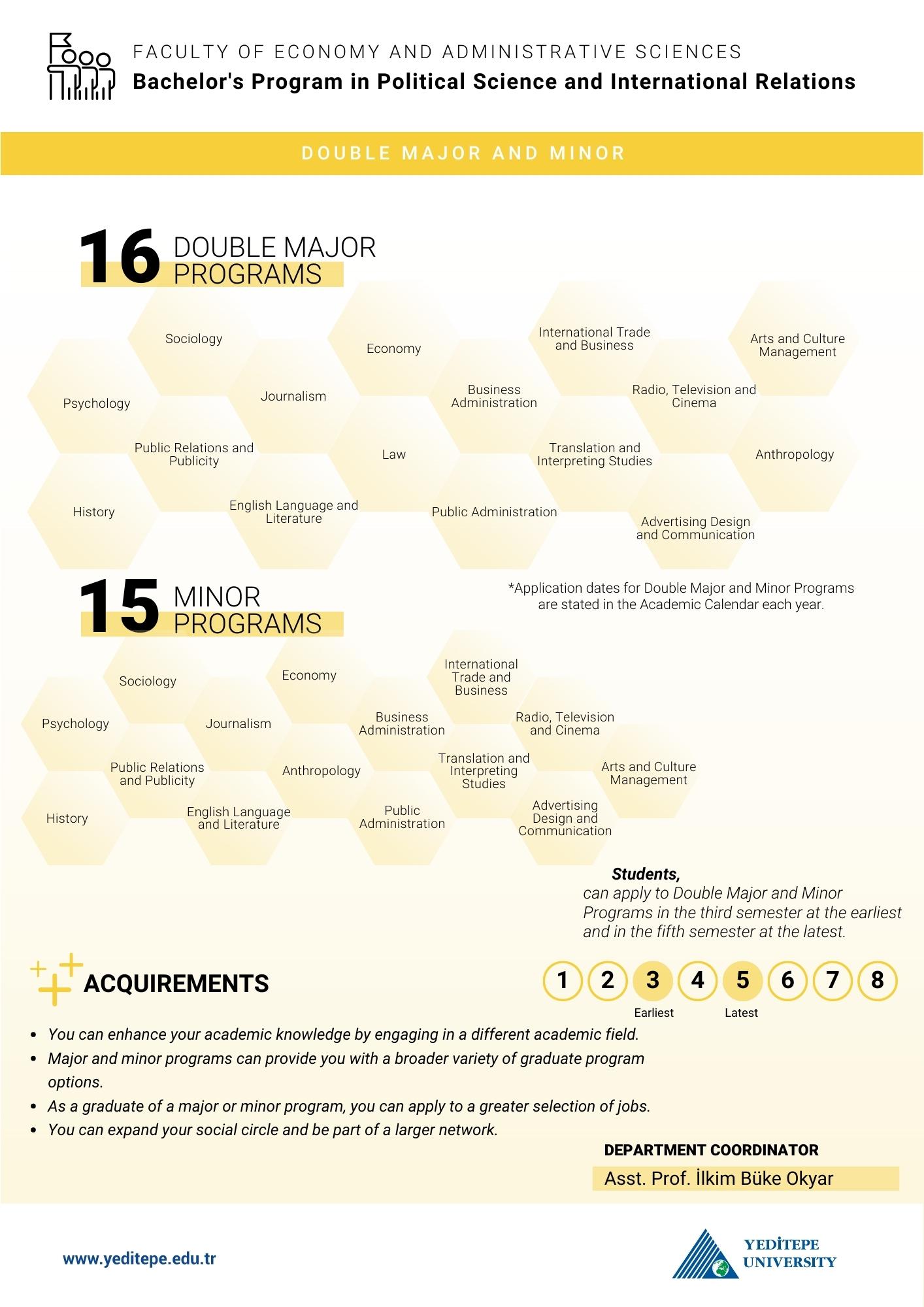 Political Science and International Relations (English) Double Major Minor Infographic