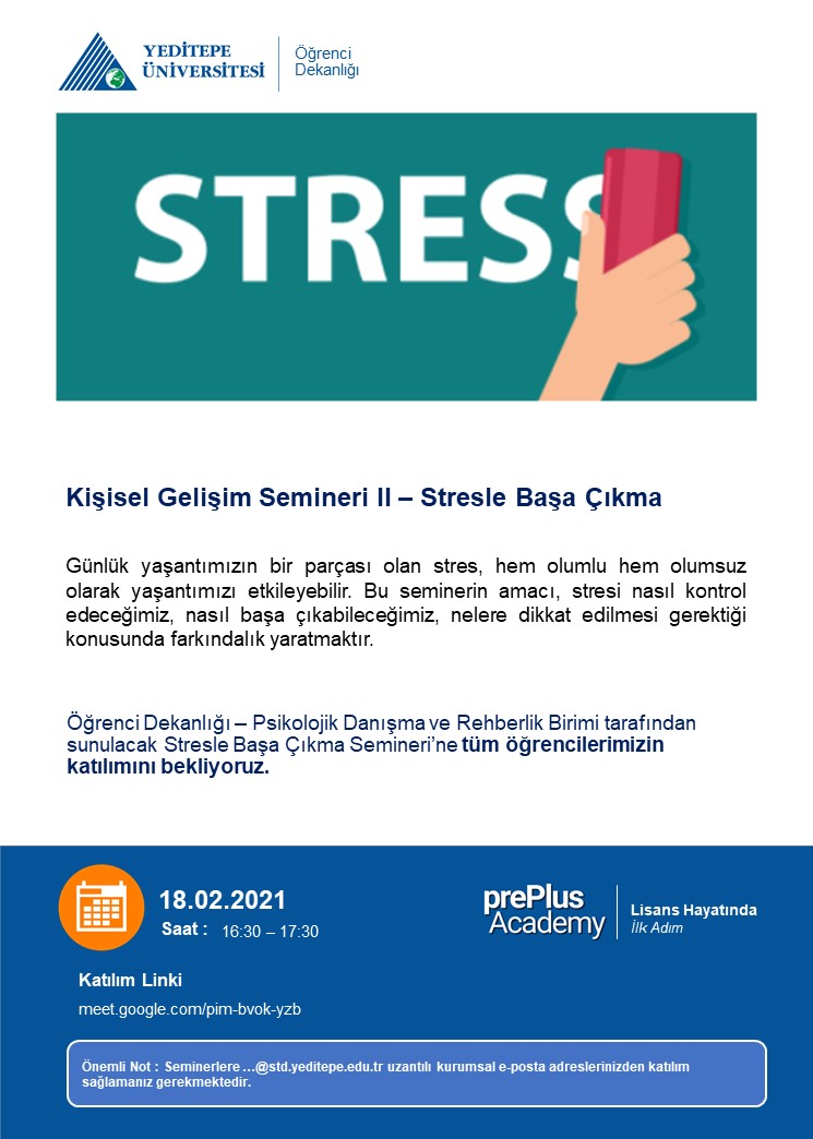 prePlus Academy - Kişisel Gelişim Semineri II - Stresle Başa Çıkma