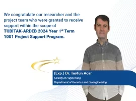 Yeditepe University Faculty of Engineering, Department of Genetics and Bioengineering (Uzm.) Dr. Our project titled “In Vitro Cell (MDA-MB-231) and In Vivo Animal Model Evaluation of Nanoalgosomes Targeted with GE11 Peptide Co-Loaded with CendR and Doxorubicin as a Novel Chemotherapeutic Agent Against Triple Negative Breast Cancer” conducted by Tayfun Acar has been entitled to receive support within the scope of TÜBİTAK-ARDEB 2024 Year 1st Term 1001 Project Support Program. We congratulate the entire projec