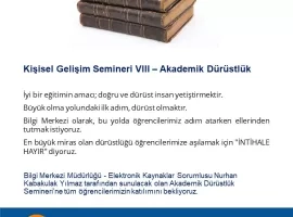 prePlus Academy - Kişisel Gelişim Semineri VIII - Akademik Dürüstlük