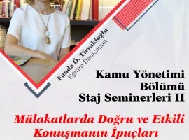 Kamu Yönetimi Bölümü Staj Seminerleri II